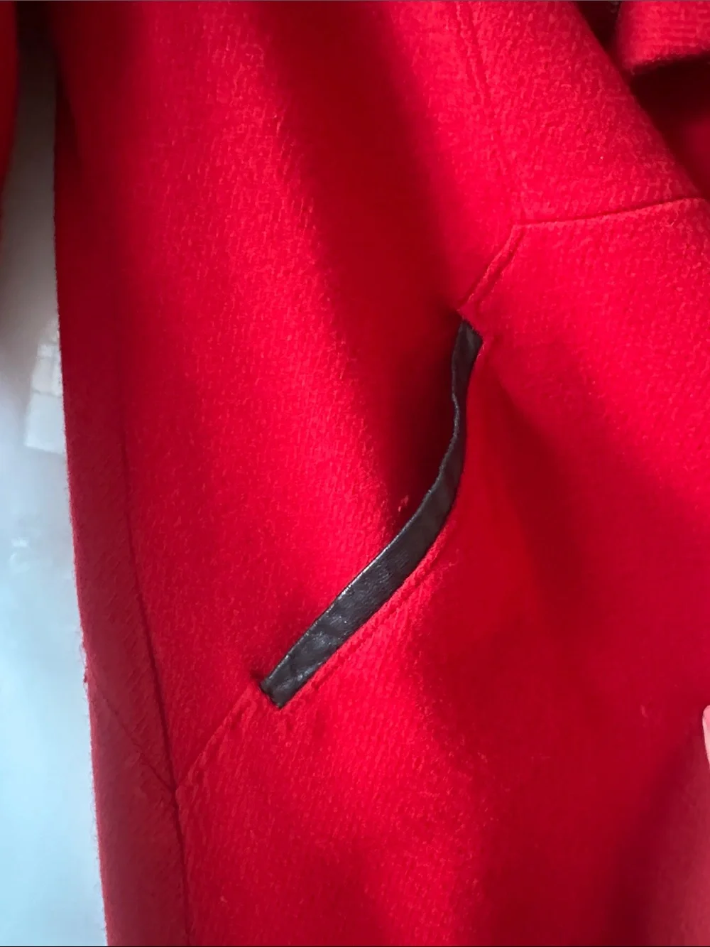 French Connection Red Asymmetrical Zip Pea Coat needs a bit of tlc